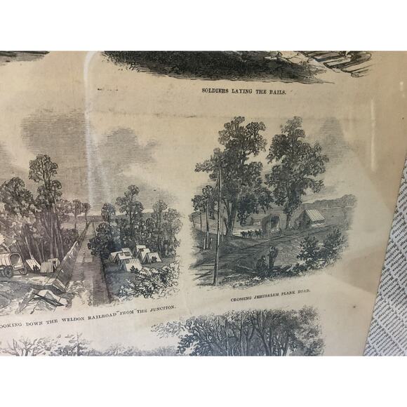 Antique Military Civil War 1864 Frank Leslie's Grant’s Railroad Newspaper 1800s - Picture 10 of 11